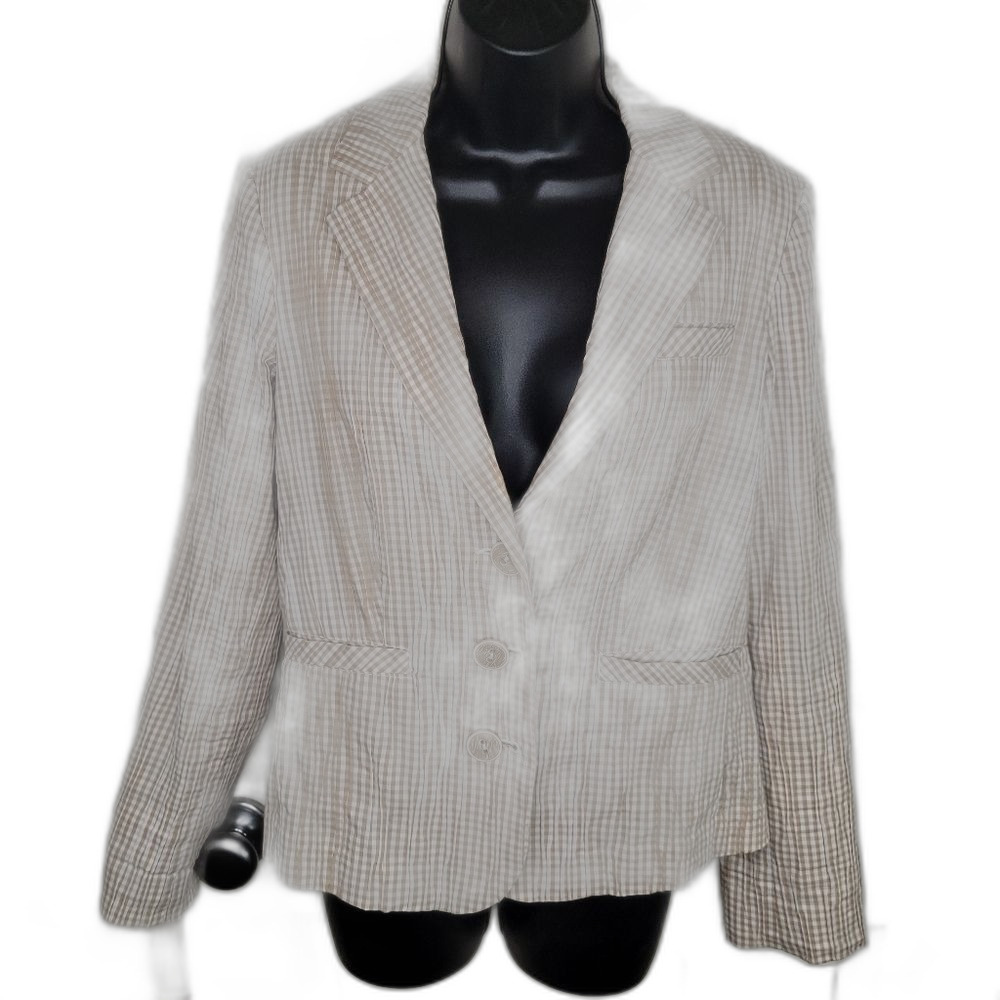 Cabi gingham searsucker Blazer jacket small